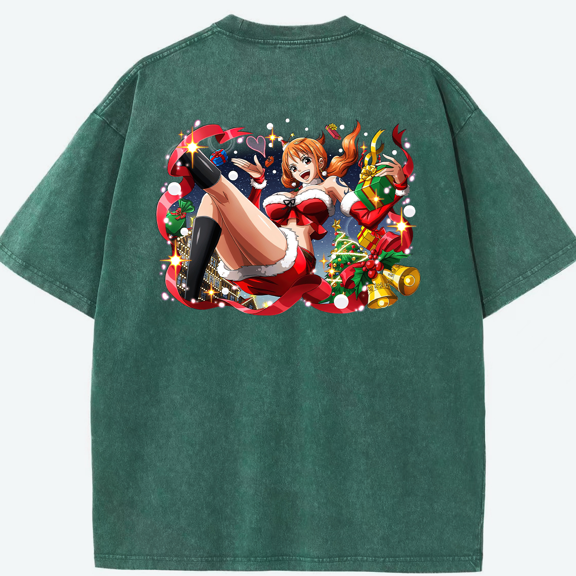 ワンピース ナミ ONE PIECE Nami 綿100% ヴィンテージ風 半袖Tシャツ（背面プリント）